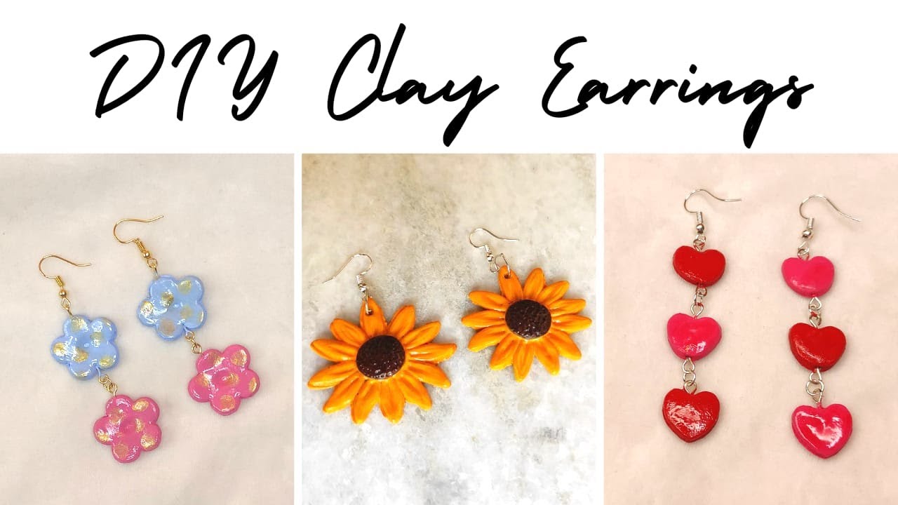 Made My Own Earrings 😍 Easy DIY Clay jewellery Air dry Clay Earring