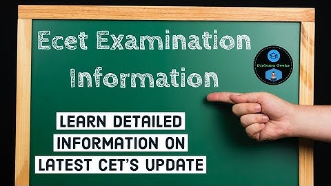 ECET Examination Date - Entrance CET