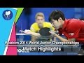 2014 junior worlds highlights anton kallberg swe vs yu ziyang chn