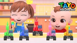 Learn Colors with Icecream Tower | Heavy Vehicles | Excavator Song for Kids | Tayo the Little Bus
