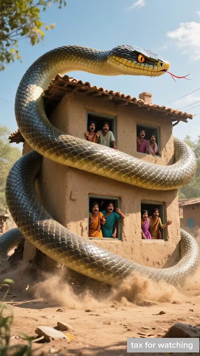 Snake entered into a village grandma say to lion saved 🦁🐍 #shorts #ai