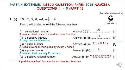 Extended Mathematics Paper 4 of 2016 Part 1 Question 1   5