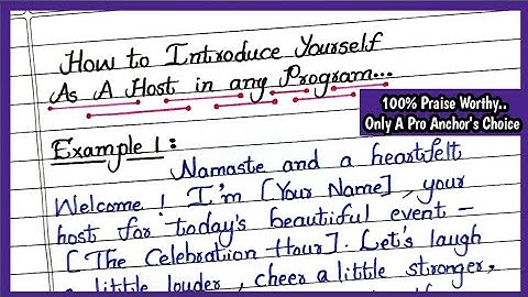 HOW TO INTRODUCE YOURSELF AS A HOST IN ANY PROGRAM | Introducing Lines for An Anchor | Anchor Intro
