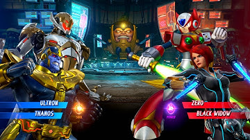 Ultron & Thanos vs Zero & Black Widow (Very Hard) - Marvel vs Capcom | 4K UHD Gameplay
