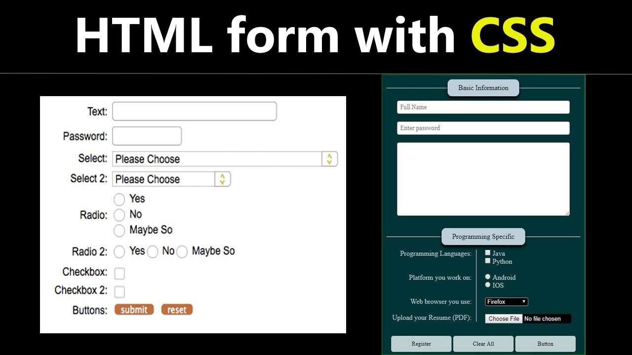 simple html form assignment