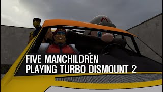 Five Manchildren Playing Turbo Dismount 2