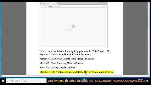 Fix This Plugin is Not Supported error in Google Chrome