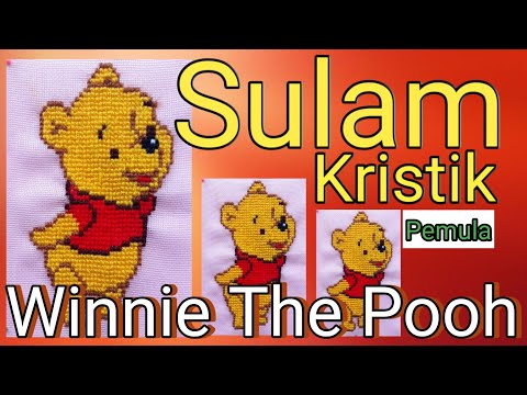 cara-membuat-sulam-kristik-||-how-to-cross-stitch-||-winnie-the-pooh