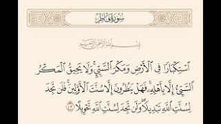 مَّا زَادَهُمْ إِلَّا نُفُورًا اسْتِكْبَارًا فِي الْأَرْضِ وَمَكْرَالسَّيِّئِ 42 - 43