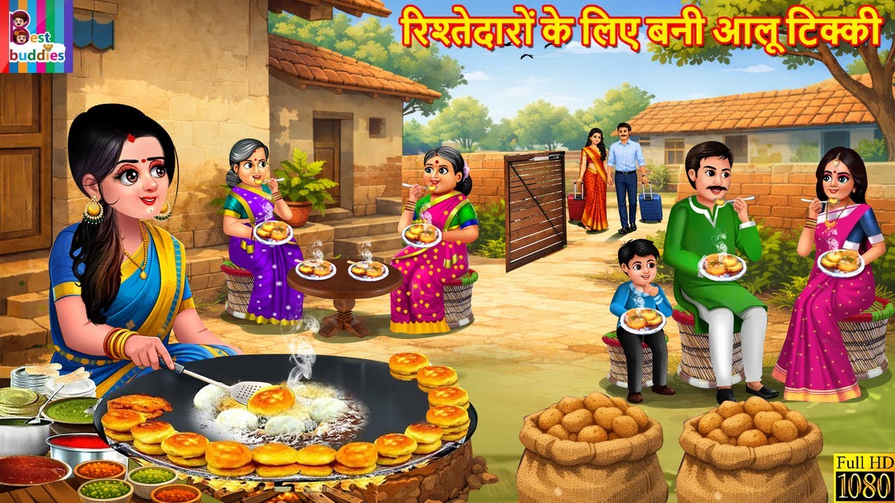 रिश्तेदारों के लिए बनाई आलू टिक्की | Hindi Kahani | Hindi Cartoon | Moral Stories | Hindi Story