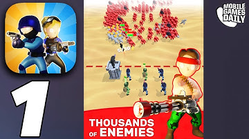 IDLE ARMY Gameplay Walkthrough Part 1 - World 1 + 2 (iOS, Android)