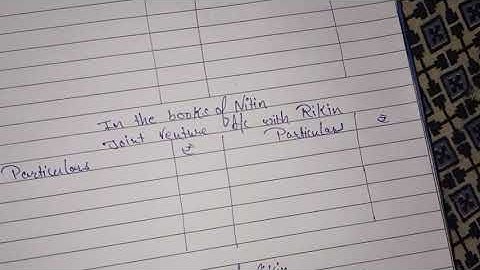 #6, Joint Venture Account~Memorandum Method