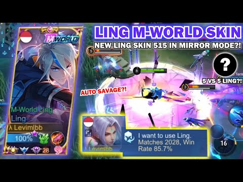 LING M-WORLD SKIN!! Levimlbb Pakai Skin Baru Ling Auto SAVAGE?! | Ling Fasthand Gameplay - MLBB