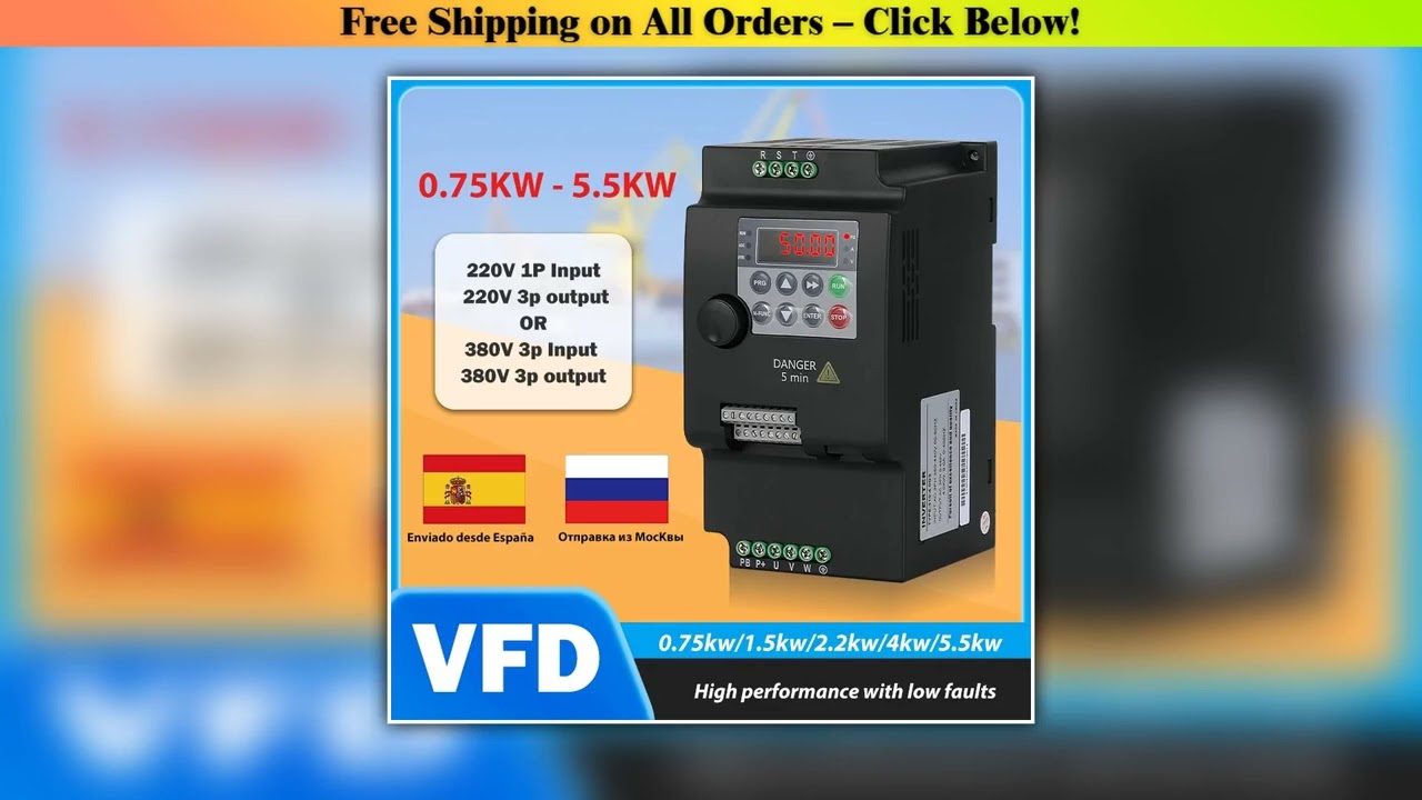 Hot selling Inverter VFD 0.75/5.5KW Single-Phase input AC 220V/380V  3PH Output