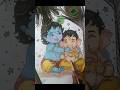 ❤️cutest bappa with kanhaa ji easy step by step for beginners ✨🌺#art #viral #shorta #bappa