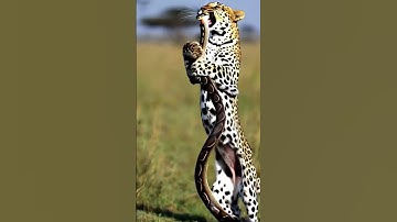 Amazing Leopard attack the big python on the grass #wildliferescue #animals #wildanimals #animallife