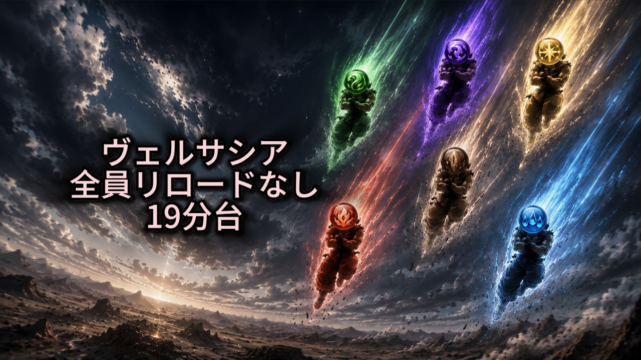 【グラブル】ヴェルサシア 全員リロードなし19分台 全視点（身内部屋）