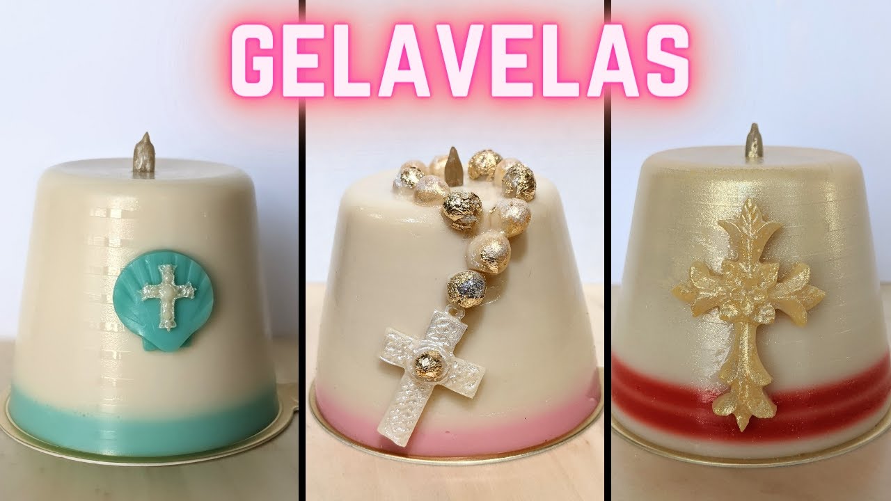 Gelavelas/Gelatinas en forma de Vela para Bautizo, Primera Comunión y