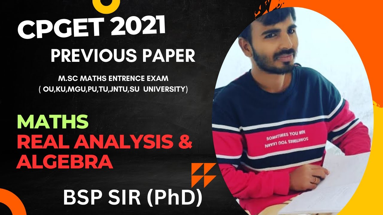 CPGET 2021 PREVIOUS PAPER M Sc MATHS