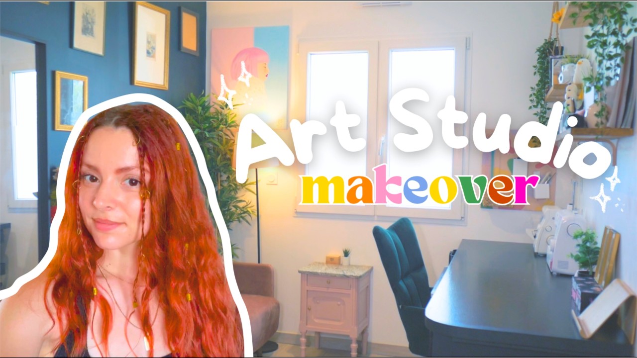 From Chaos to my Dream Art Studio 🎨🌿✨ *so satisfying* I DIY, clean & organize w/ me ✧₊⁺