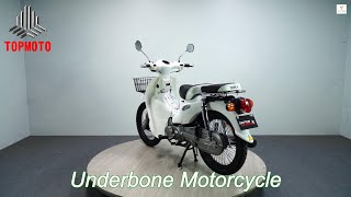 107cc horizontal air-cooled underbone motorcycle with 4-speed semi-automatic transmission and 150kg
