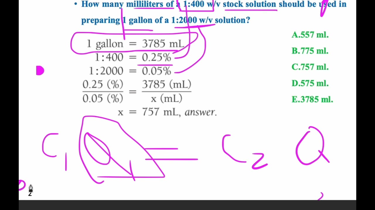 محاضرة ٢ حسابات  نظري stock solution المحاليل المركزة
