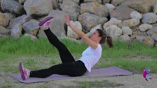 Laying alternating cross toe touch