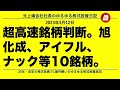 超高速銘柄判断。旭化成、アイフル、ナック等10銘柄。