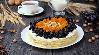 Как приготовить блинный торт с сухофруктами - Рецепты от Со Вкусом Как приготовить блинный торт с сухофруктами - Рецепты от Со Вкусом