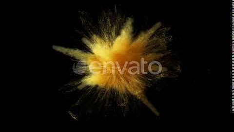 Super Slow Motion of Gold Yellow Colored Powder Explosion | Motion Graphics - Envato elements