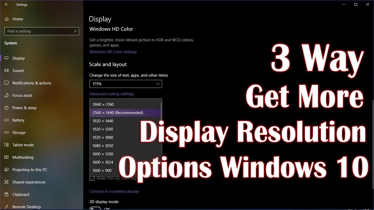 Get More Display Resolution Options Windows 10 3 Ways How To YouTube