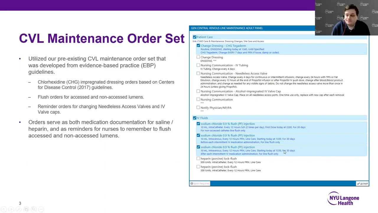 Reduction of CLABSI Incidence using a Central Line Maintenance Best Practice Advisory