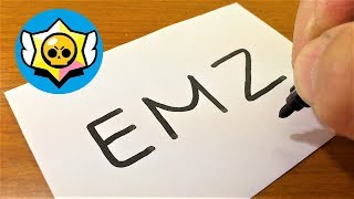 How To Turn Words Emz Brawl Stars Character Into A Cartoon How To Draw Brawl Stars Youtube - desenhos de brawl stars emz