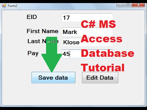C# MS Access Database Tutorial 6 # Insert/Save data to database