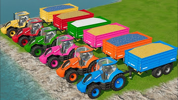 Colors with Tractor | Grass Loading with JCB Loader In Fs22 | Farming Simulator 22 |