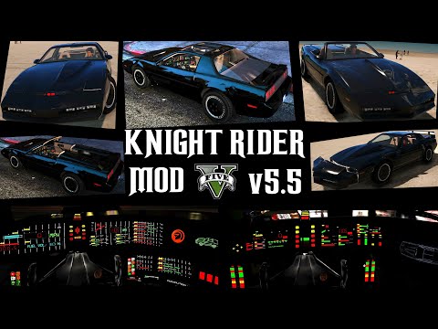 Knight Rider Mod v5.5 for GTA 5 - New Spawn Menu, S4KITT DLC Pack and many other Updates