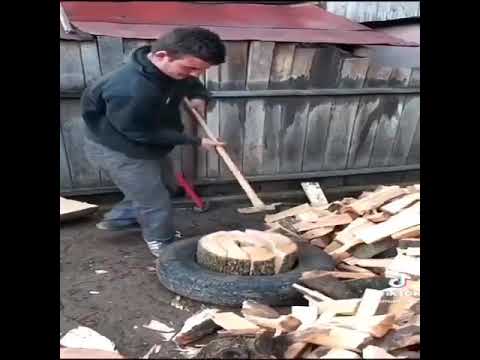 طريقة جديد لتقطيع الحطب