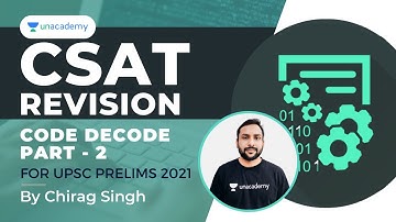 CSAT GS Paper - II Revision | Code Decode (Part - 1) | UPSC Prelims 2021 | By Chirag Singh