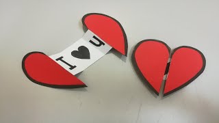 طريقة عمل قلب بداخله رساله - مطوية رووعة How to make a paper Heart with Message