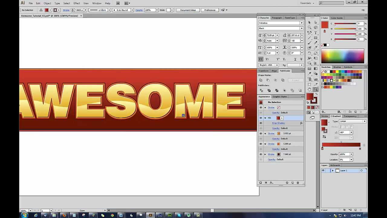 Easy and Awesome Text and Bevel Effects for Adobe Illustrator CS6 and Below  