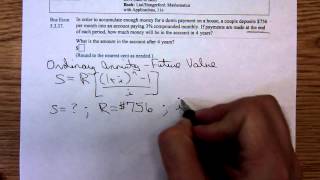 MATH 1324 Future Value of an Ord Ann