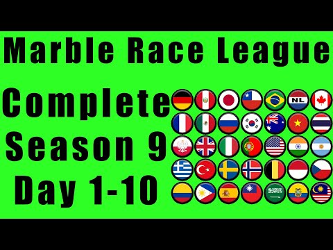 Marble Race League 2020 Season 9 Complete Race Day 1-10 in Algodoo / Marble Race King
