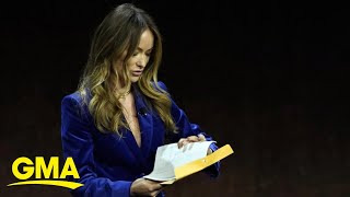 Olivia Wilde served custody papers on stage at CinemaCon l GMA