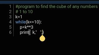 program to find the cube of 1 to 10
