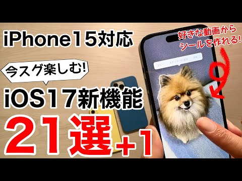 iPhone15対応 iOS17の使い方 21選+1!推しの動画からシールを作る裏ワザも紹介!