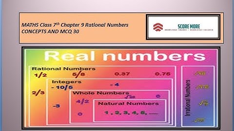 MATHS CLASS 7th CHAPTER 9 RATIONAL NUMBERS CONCEPTS AND MCQ 30