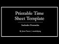 Employee Time Sheets in Excel