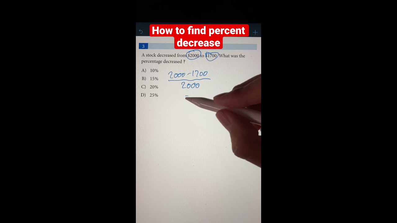 How To Calculate Percent Decrease Math Formula For The SAT ACT Shorts Maths