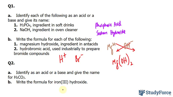 Practice Names and Formulas of Acids and Bases