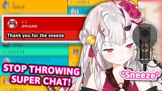 Ayame sneeze is so cute that it started raining Super Chat [ENG SUB]